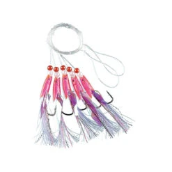 Fladen Rosa Gummi M. Vita Fjädrar 5 Krokar